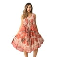 thumbnail image 1 of Riviera Sun Batik Marble Tie Dye Summer Dress Beach Cover up (Small, Hot Coral), 1 of 4