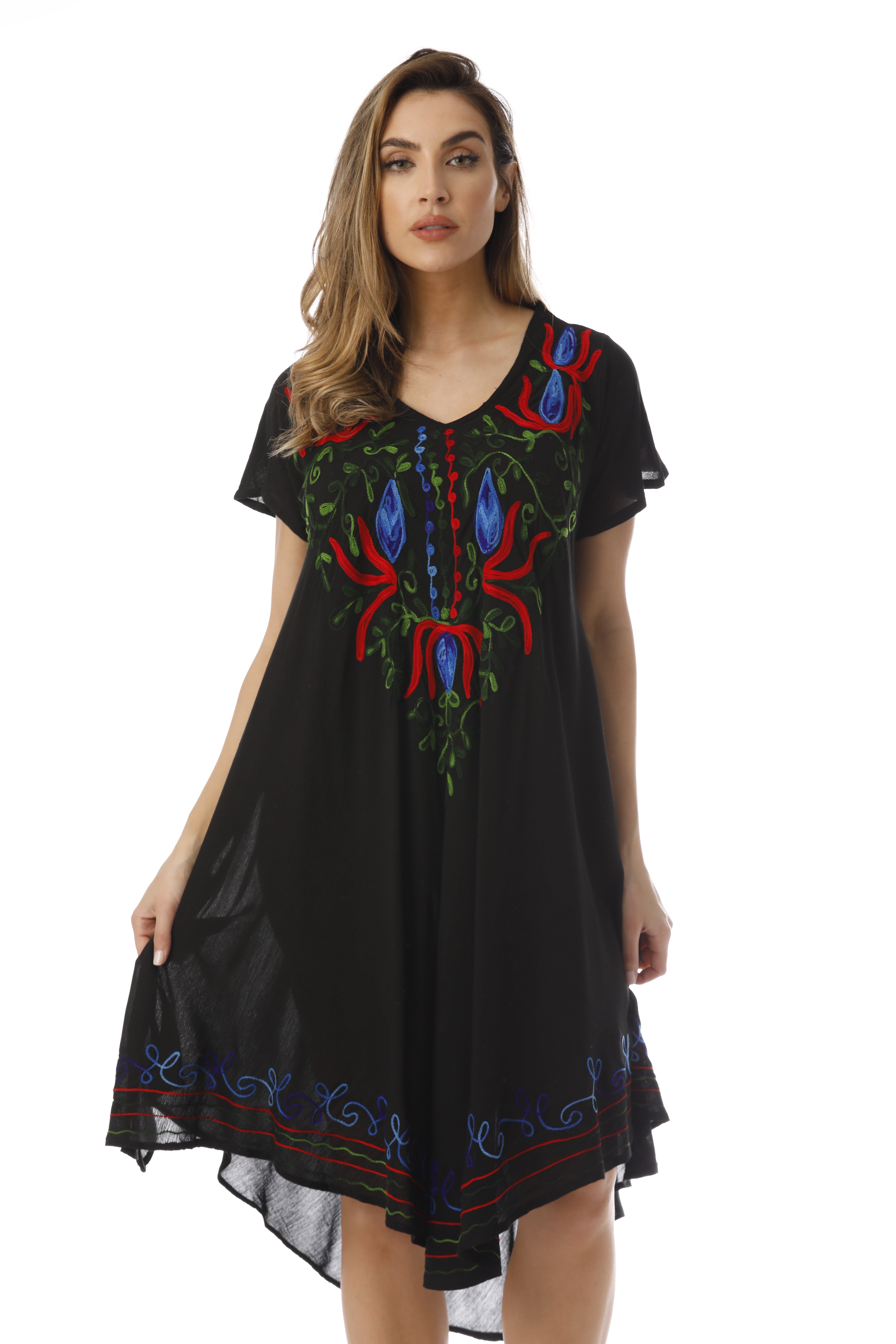 tie dye embroidered dress Sheer-Sides Tie-Dye Long Prom Ball Gown