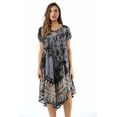 thumbnail image 1 of Riviera Sun Batik Tie Dye Summer Dress Beach Cover Up  (Black / White, X-large), 1 of 4
