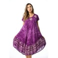 thumbnail image 1 of Riviera Sun Batik Tie Dye Summer Dress Beach Cover Up  (Purple / White, X-large), 1 of 4