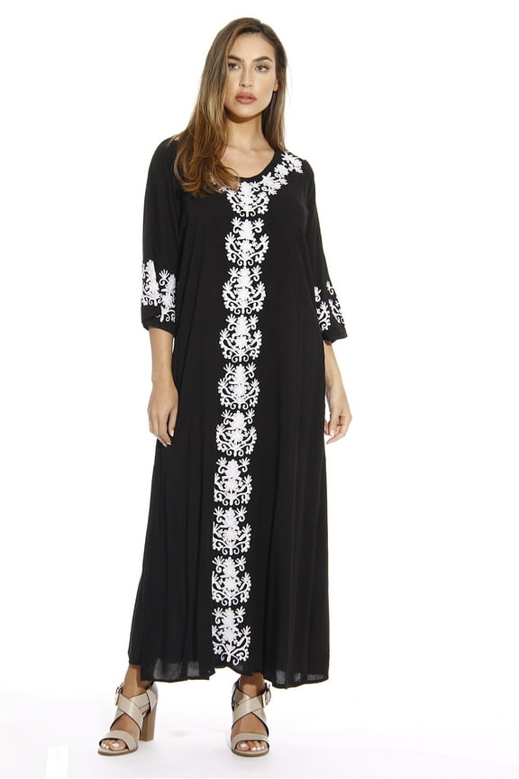 Caftan / Caftans for Women (Black / White, 2X)