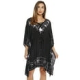 thumbnail image 1 of Riviera Sun Caftan / Caftans for Women (Black With White Embroidery, 2X), 1 of 3