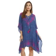 Riviera Sun Women's Caftan - Bohemian Embroidered Maxi Dress & Cover Up