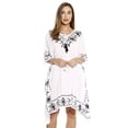 thumbnail image 2 of Riviera Sun Women's Caftan - Bohemian Embroidered Maxi Dress Beach Cover Up With Bell Sleeves 2 of 12