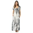 thumbnail image 1 of Riviera Sun Casual Short Sleeve Maxi Dress with Side Slit 21771-CHR-L (Black / White, Small), 1 of 3