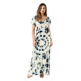 thumbnail image 1 of Riviera Sun Casual Short Sleeve Maxi Dress with Side Slit 21771-CHR-L (Navy / Cream, Large), 1 of 3