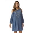 thumbnail image 1 of Riviera Sun Cold Shoulder Dress 21825-BLK-1X (Denim, 2X), 1 of 3