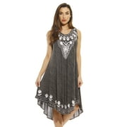 Riviera Sun Dress / Dresses for Women (Black Denim, Large)