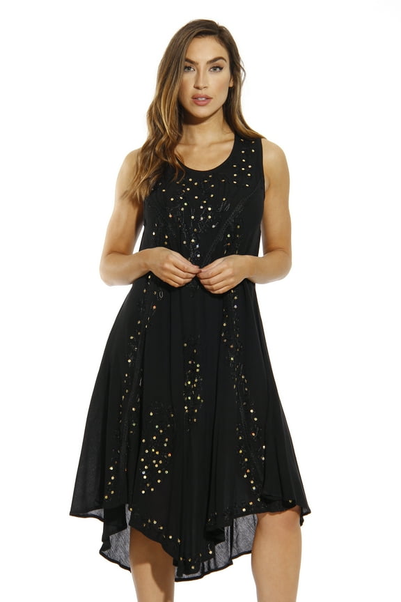 Dress Dresses for Women (Black, Large, Regular)