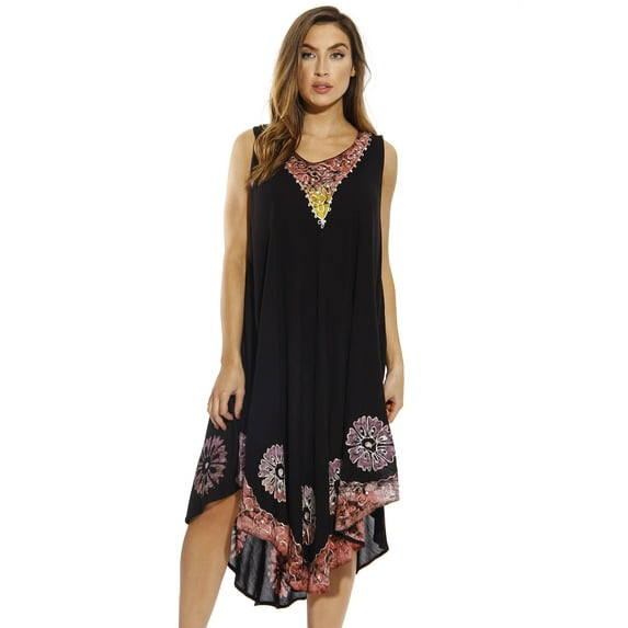 Riviera Sun Dress / Dresses for Women (Black / Multicolor, 1X)
