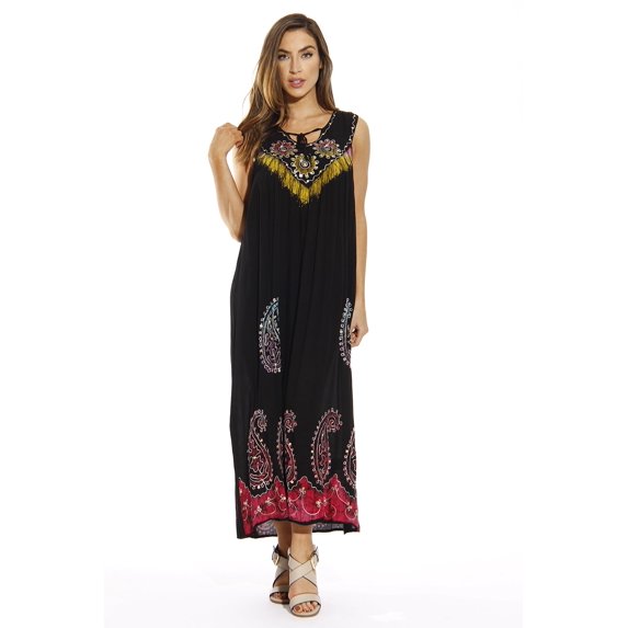 Riviera Sun Dress / Dresses for Women (Black / Multicolor, 2X)