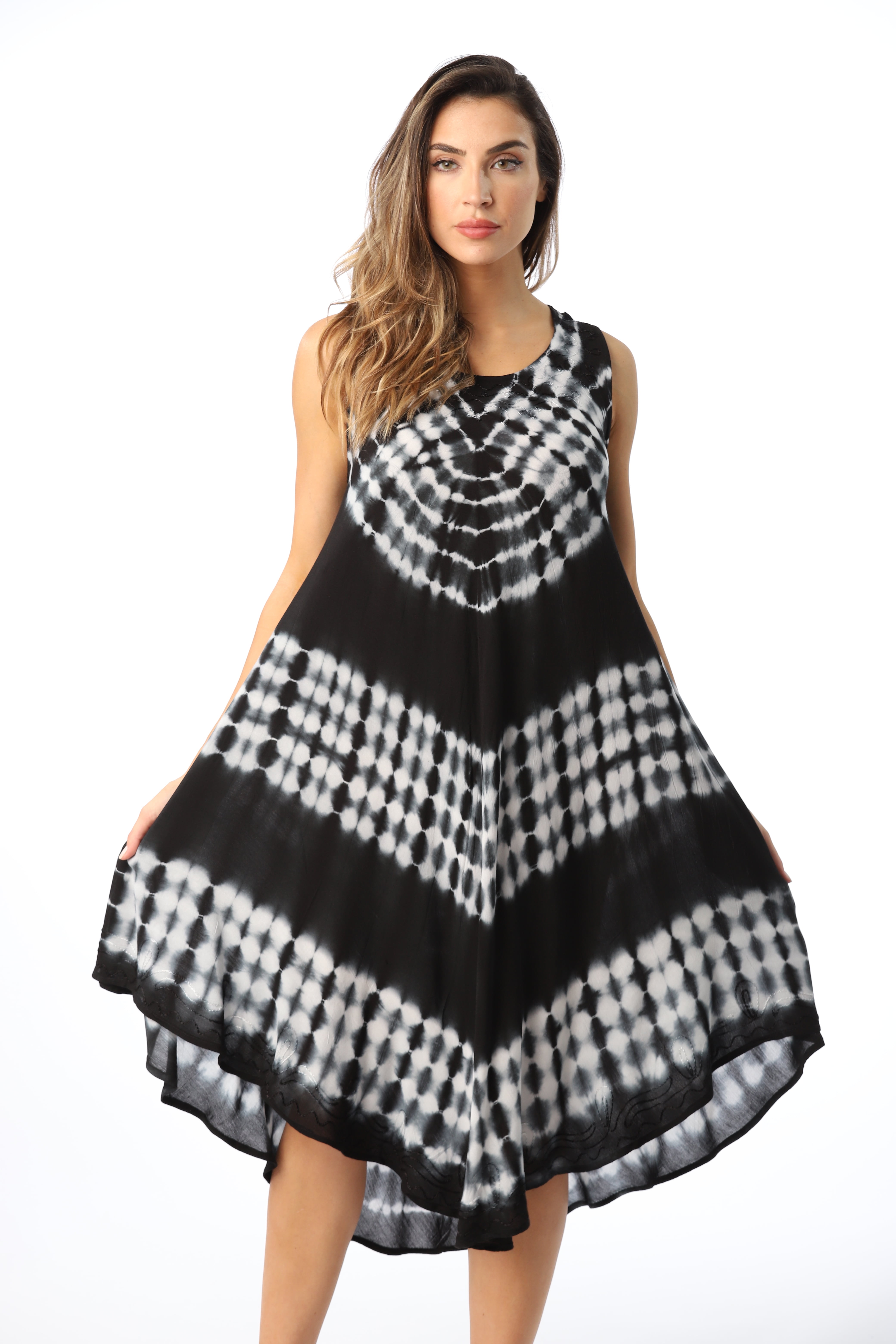 Riviera Sun Dress Dresses for Women (Black / White, 3X)