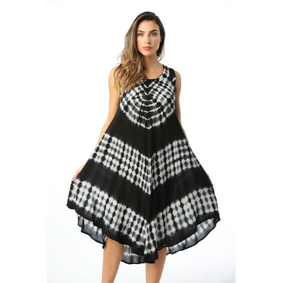 Riviera Sun Dress Dresses for Women (Black / White, Medium)
