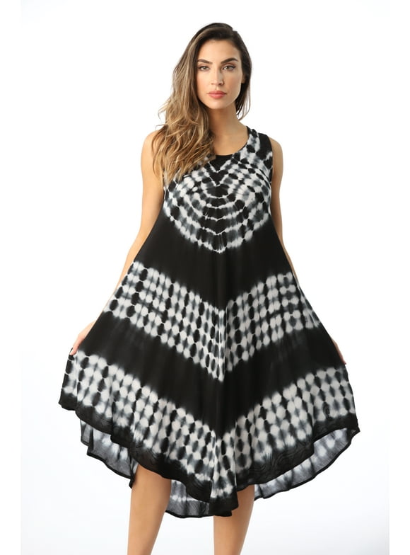 Riviera Sun Dress Dresses for Women (Black / White, Small)