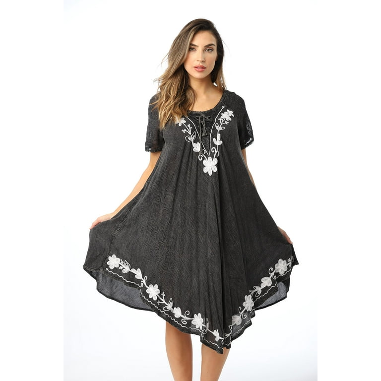 Riviera Sun Dress Dresses for Women Charcoal Denim 1X