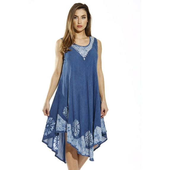 Riviera Sun Dress / Dresses for Women (Denim / Blue, 3X)