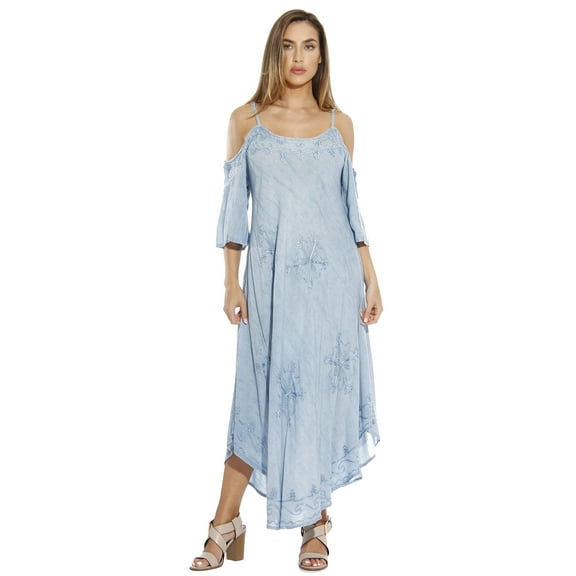 Riviera Sun Dress / Dresses for Women (Light Denim, 3X)