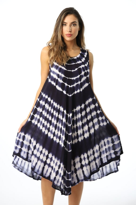 Dress Dresses for Women (Navy / White, Large)