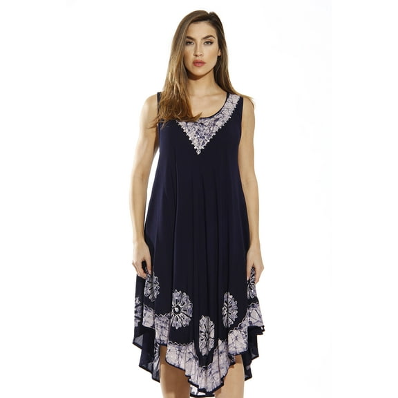 Riviera Sun Dress / Dresses for Women (Navy / White, Medium)
