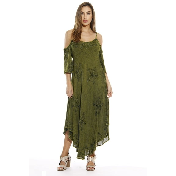 Riviera Sun Dress / Dresses for Women (Olive, 2X)