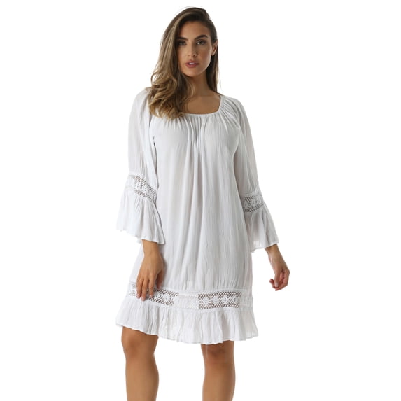 Riviera Sun Dress Dresses for Women (White, Large)