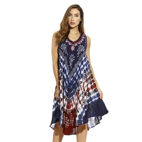 Riviera Sun Dress / Summer Dresses for Women (Red / White / Blue 5, 2X)