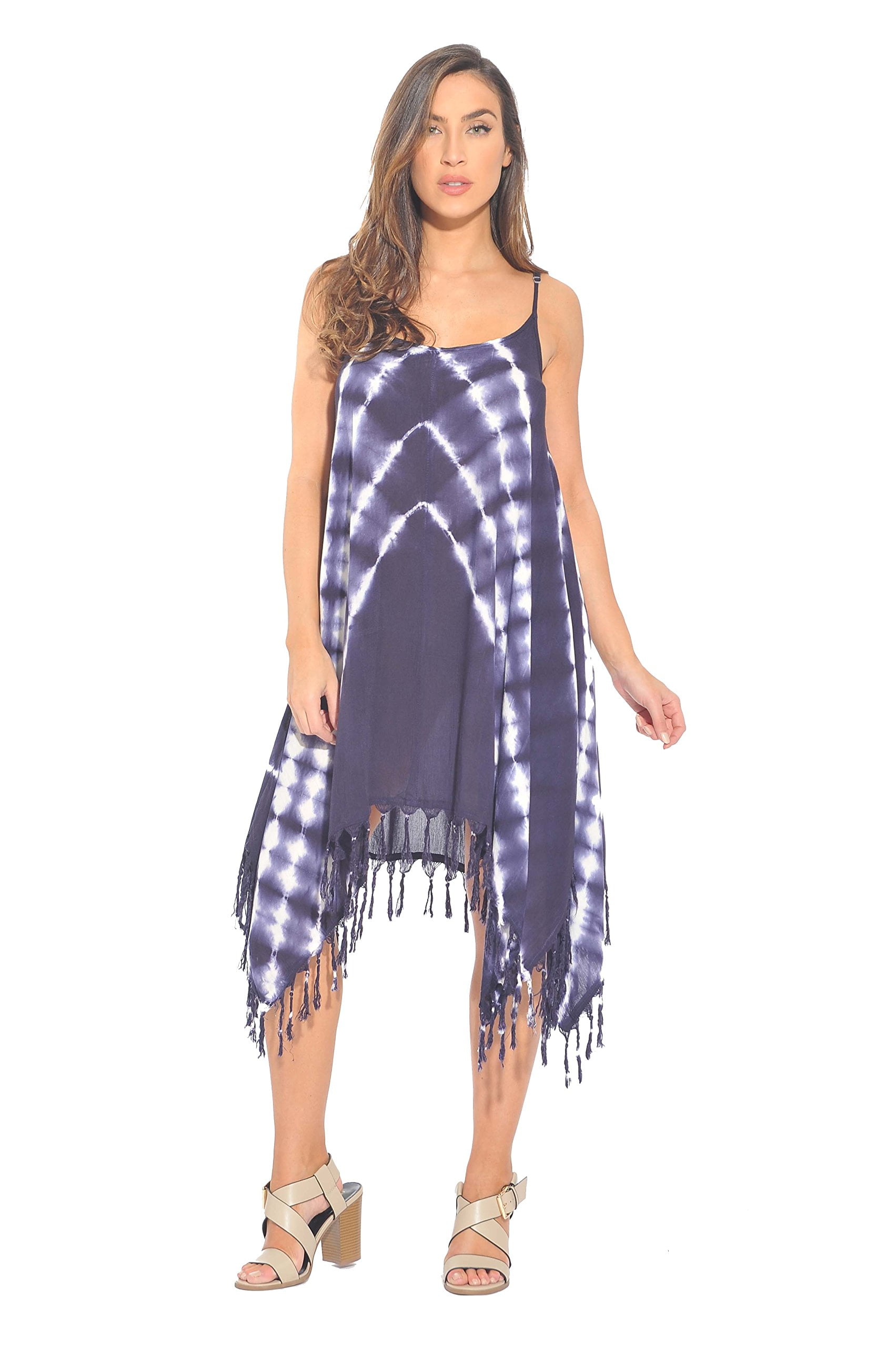 Riviera Sun Fringe Dress / Summer Dresses (Navy / White, Medium ...