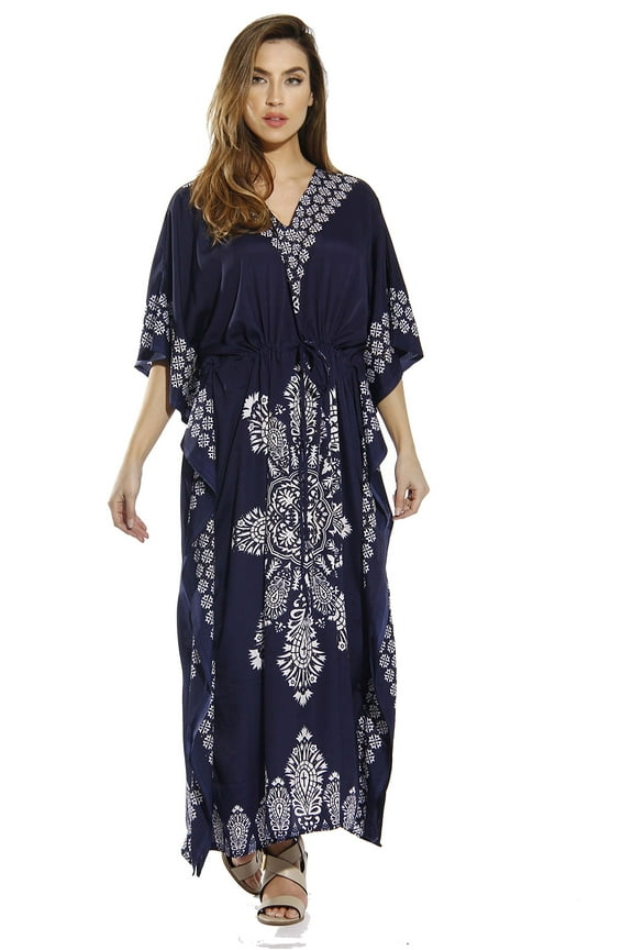 Maxi Length Cinch Waist Caftan Kaftans for Women
