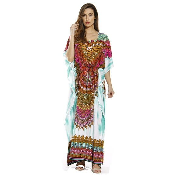 Riviera Sun Maxi Length Cinch Waist Caftan Kaftans for Women