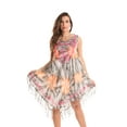 thumbnail image 1 of Riviera Sun Ombre Tie Dye Summer Dress with Floral Painted Design (Black, 1X), 1 of 3