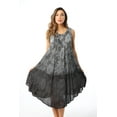thumbnail image 1 of Riviera Sun Ombre Tie Dye Summer Dress with Floral Painted Design (Black, Small), 1 of 3