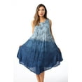 thumbnail image 1 of Riviera Sun Ombre Tie Dye Summer Dress with Floral Painted Design (Blue, 2X), 1 of 3