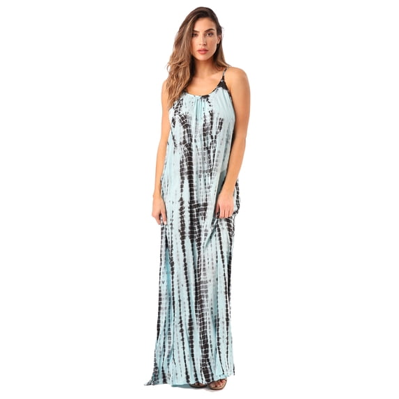 Riviera Sun Rasta Maxi Dresses for Women (Aqua / Charcoal, Medium)