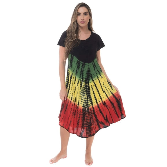 Riviera Sun Rasta Short Sleeve Umbrella Dresses for Women 25028-XL
