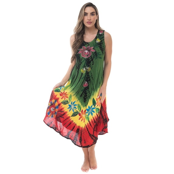 Riviera Sun Rasta Sleeveless Dresses for Women (Rasta 2, Small)