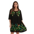 thumbnail image 1 of Riviera Sun Rayon Crepe Short Dress with Multicolored Embroidery (Black), 1 of 3