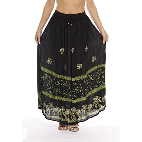 Riviera Sun Skirt / Skirts for Women (Black / Lime, Medium)