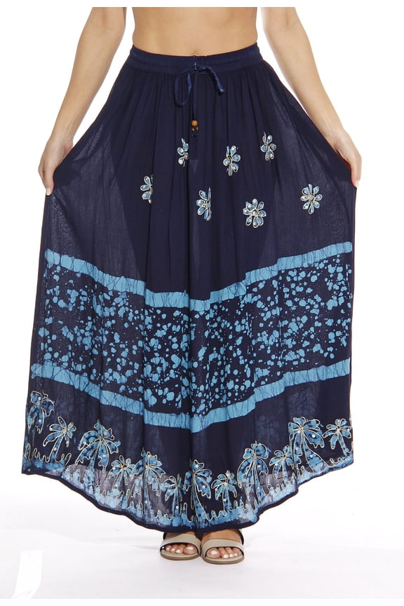 Skirt / Skirts for Women (Navy / Light Blue, X-large)