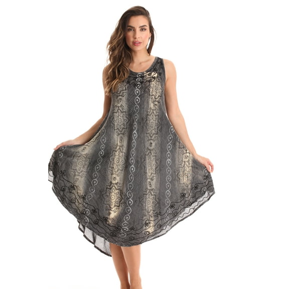 Riviera Sun Sleeveless Umbrella Dresses for Women 21971-BLK-S