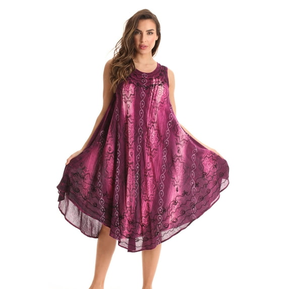 Riviera Sun Sleeveless Umbrella Dresses for Women 21971-FUS-M (Fuchsia, Medium)