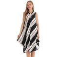 thumbnail image 1 of Riviera Sun Sleeveless Umbrella Dresses for Women (Black White Stripe, 3X), 1 of 3