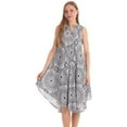 thumbnail image 1 of Riviera Sun Sleeveless Umbrella Dresses for Women (Navy Circles, 2X), 1 of 3