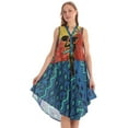 thumbnail image 1 of Riviera Sun Sleeveless Umbrella Dresses for Women (Orange Blue Multi, 3X), 1 of 3