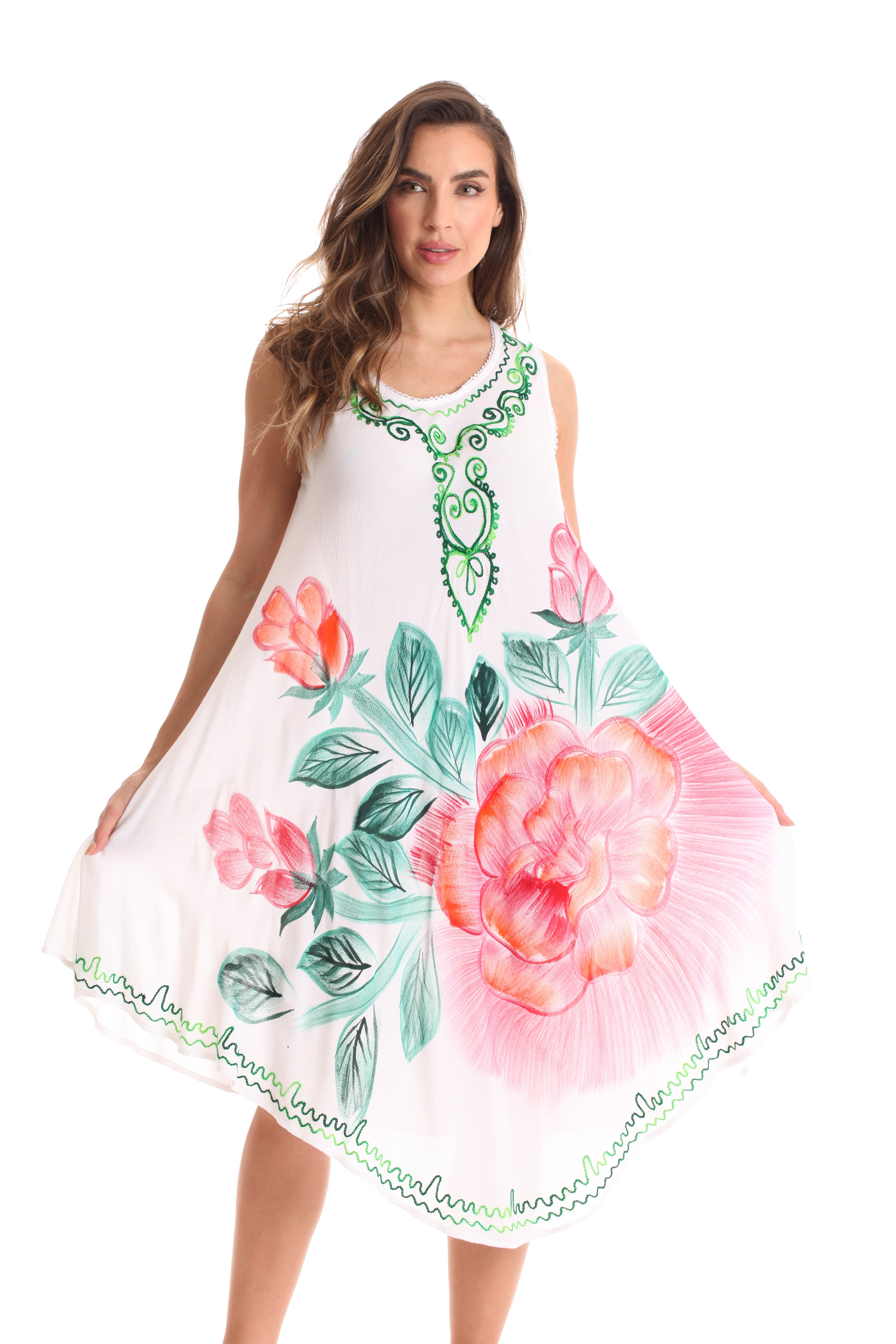 knee length dresses for ladies Blue Breeze Double Layer Umbrella Sleeve Dress