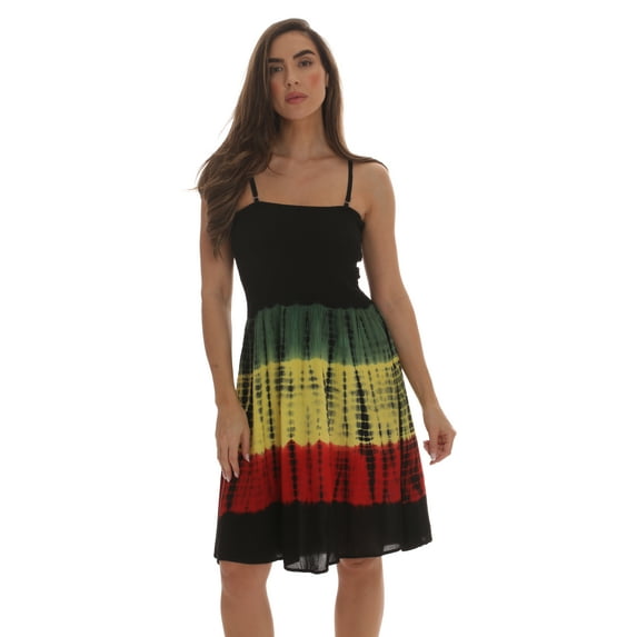Riviera Sun Strapless Tube Short Dress / Summer Dresses (Tie Dye, Medium)