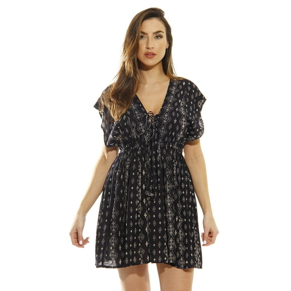 Riviera Sun Summer Dresses (2X, Navy / Cream)