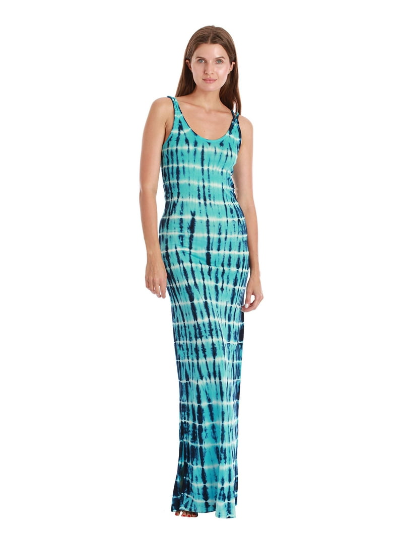 Riviera Sun Summer Dresses Maxi Dress Sundresses for Women (Navy Aqua Tie Dye, Small)