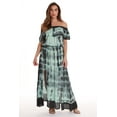 thumbnail image 1 of Riviera Sun Tie Dye Off Shoulder Maxi Sundress (X-Large, Mint), 1 of 3