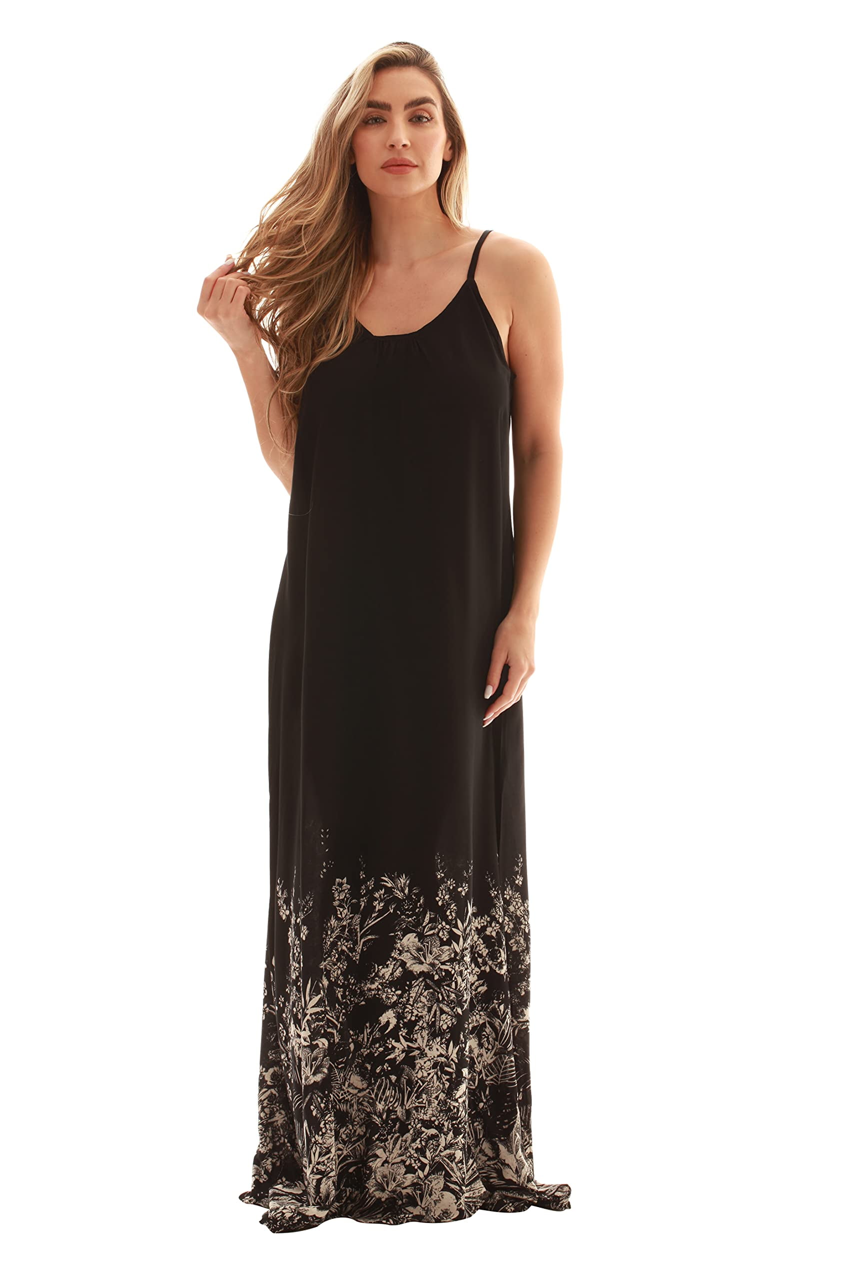 Riviera Sun Tie Dye Spaghetti Strap Maxi Dress (Border Print Dress