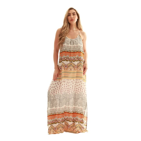 Riviera Sun Tie Dye Spaghetti Strap Maxi Dress (Multi Colored Dress, Medium)